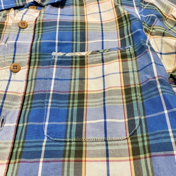 45RPM Blue Yellow Cotton Plaid Button Up Shirt size 1 - Picture 4 of 11